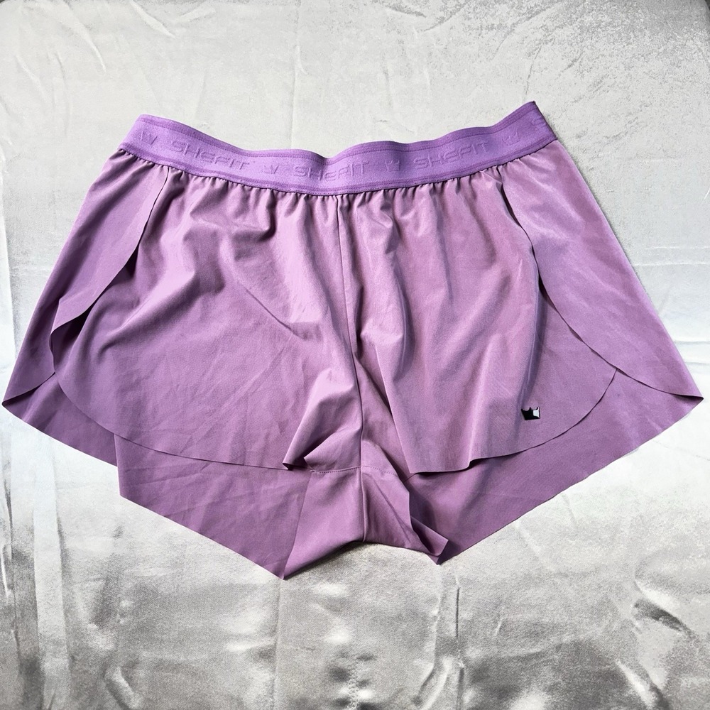 SHEFIT Flowy Violet Mist Activewear Shorts Sz 4Luxe(22) BlackLiner NOT Included